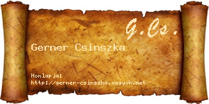 Gerner Csinszka névjegykártya